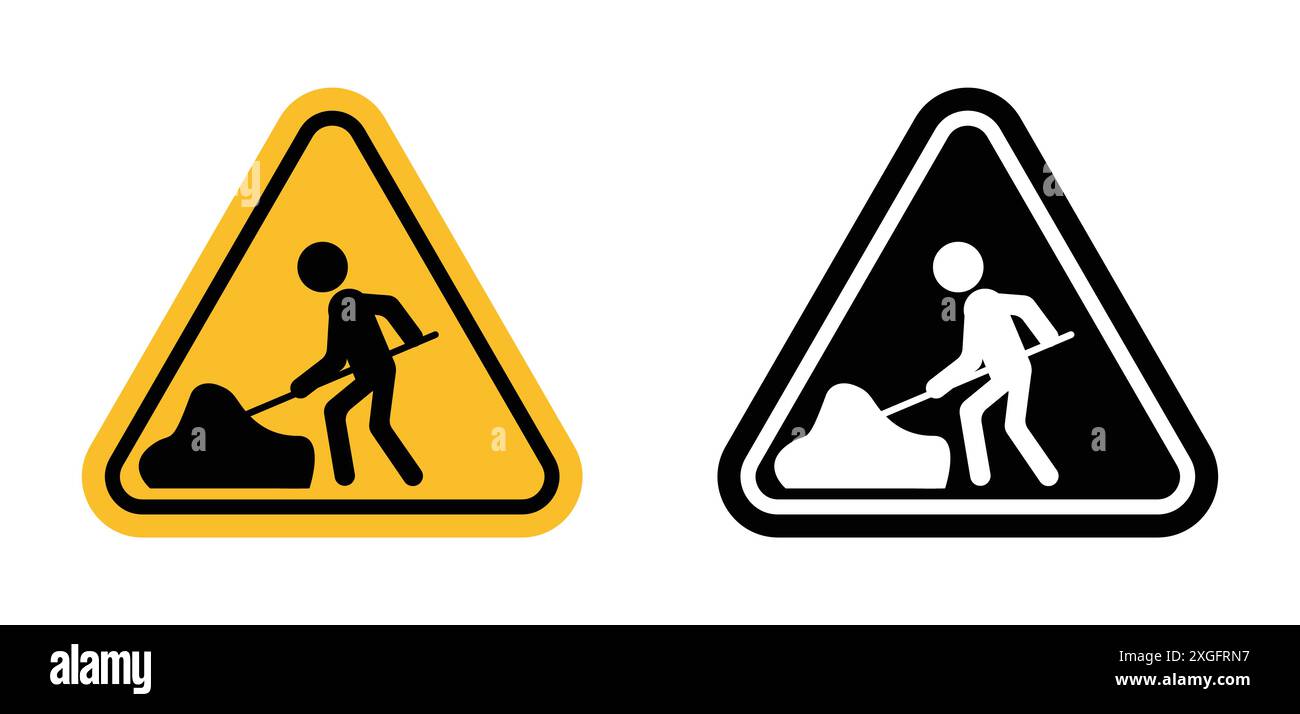 Under construction sign vector logo set collection for web app ui Stock Vector