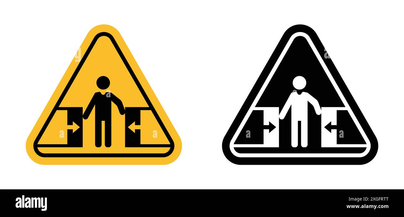 Risk of crushing warning sign vector logo set collection for web app ui ...