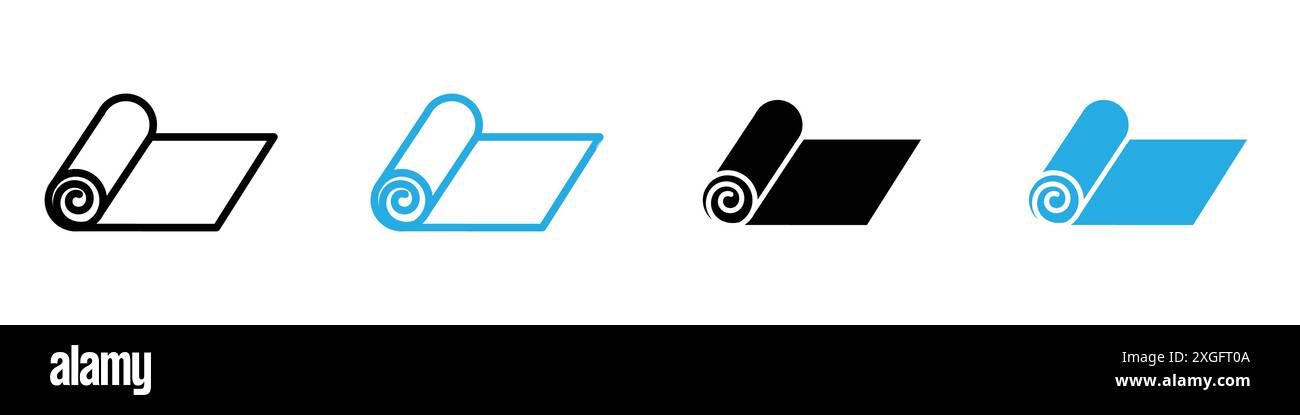 Yoga mat icon vector logo set collection for web app ui Stock Vector