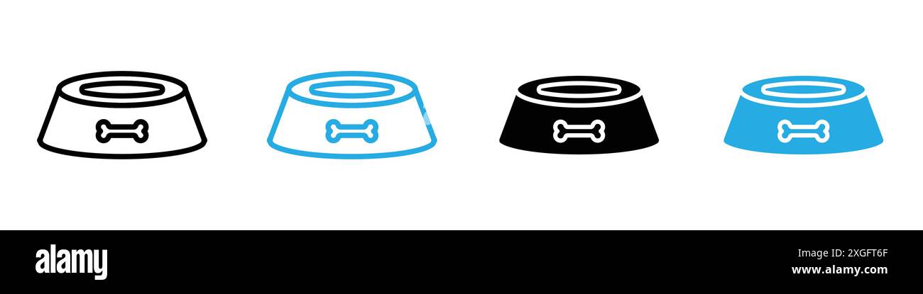Pets bowl icon vector logo set collection for web app ui Stock Vector