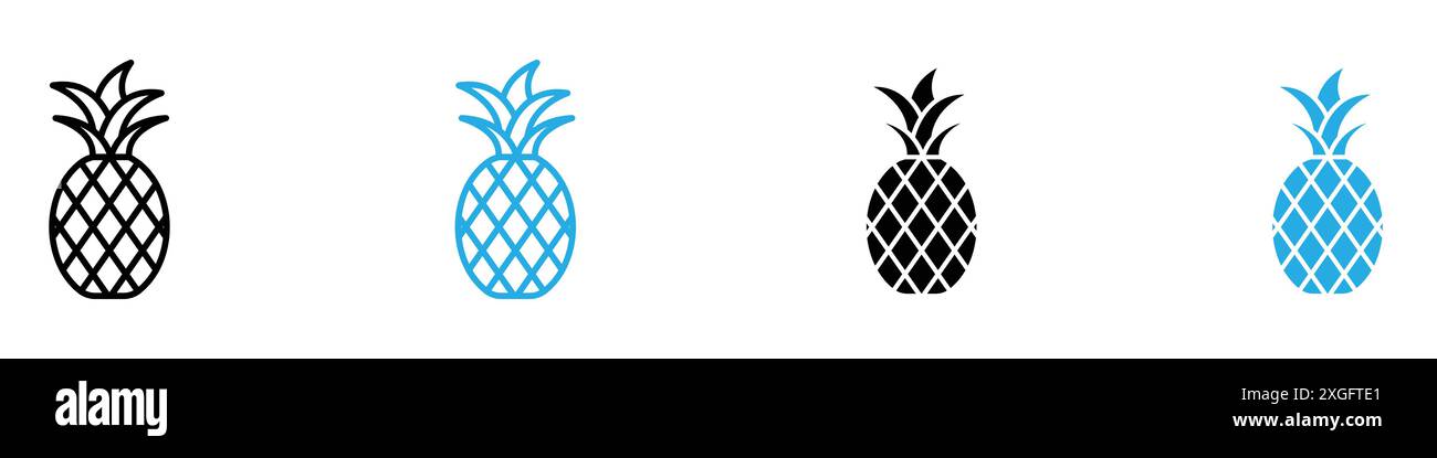 Pineapple icon vector logo set collection for web app ui Stock Vector ...