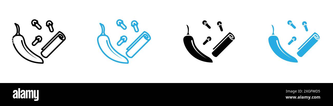 Spices icon vector logo set collection for web app ui Stock Vector