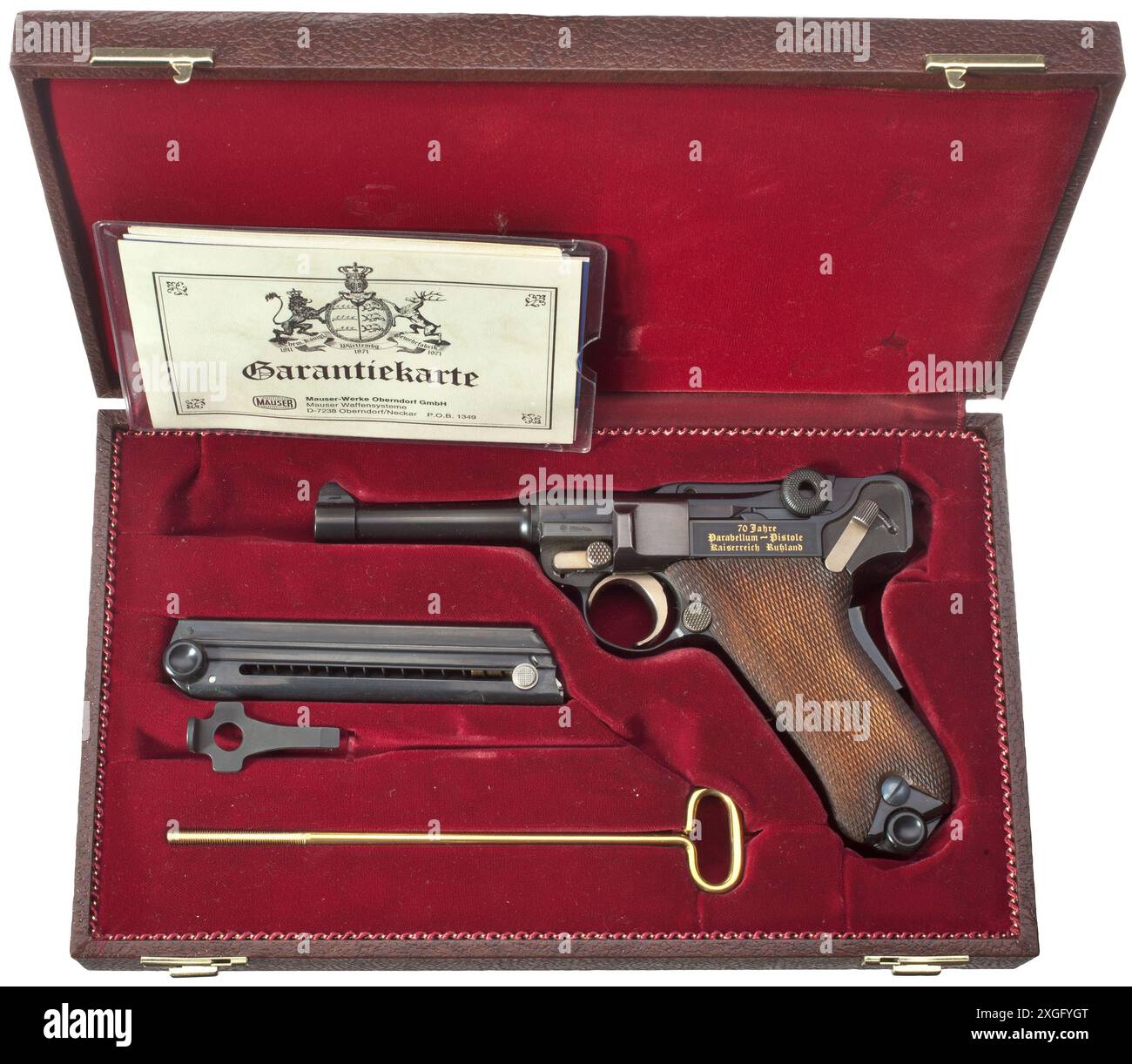 Small arms, pistols, Luger pistol 08 Parabellum, manufactured by Mauser, caliber 9 mm, PROPERTY-RELEASED Stock Photo