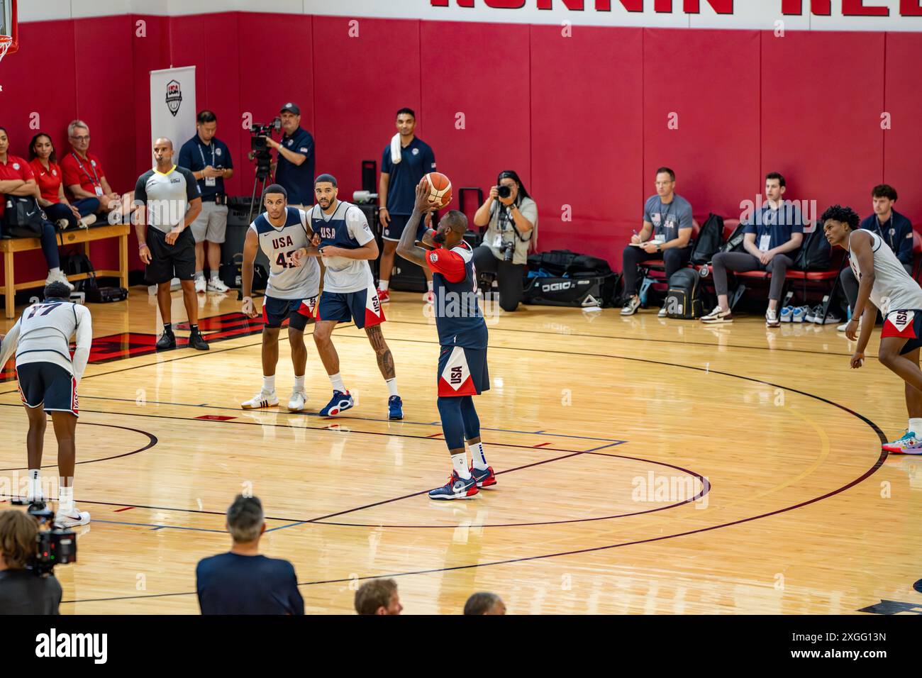 Lebron James Shooting Free Throws Stock Photo