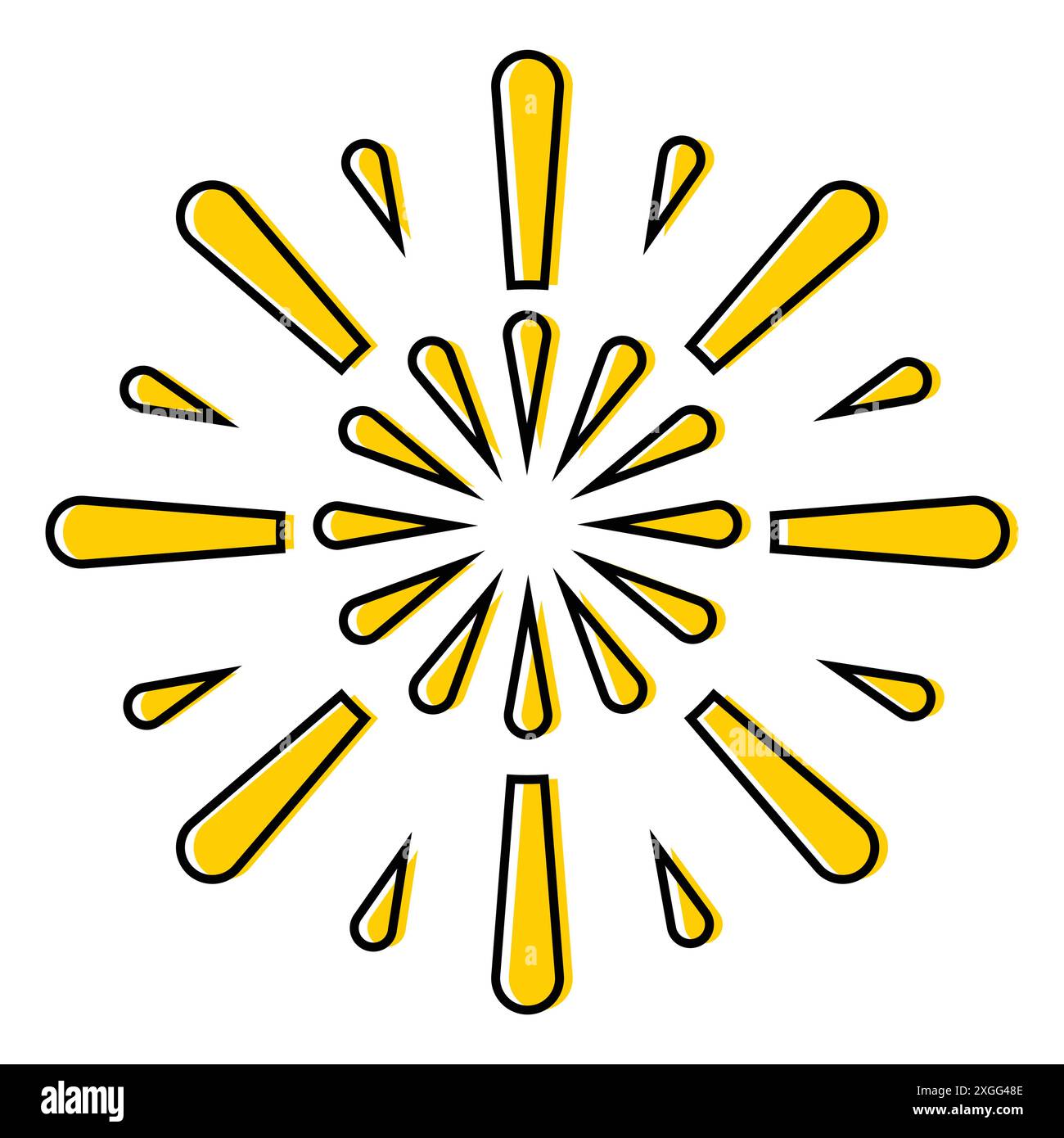 Sunburst , firework, sparkle icon in liner style Stock Vector