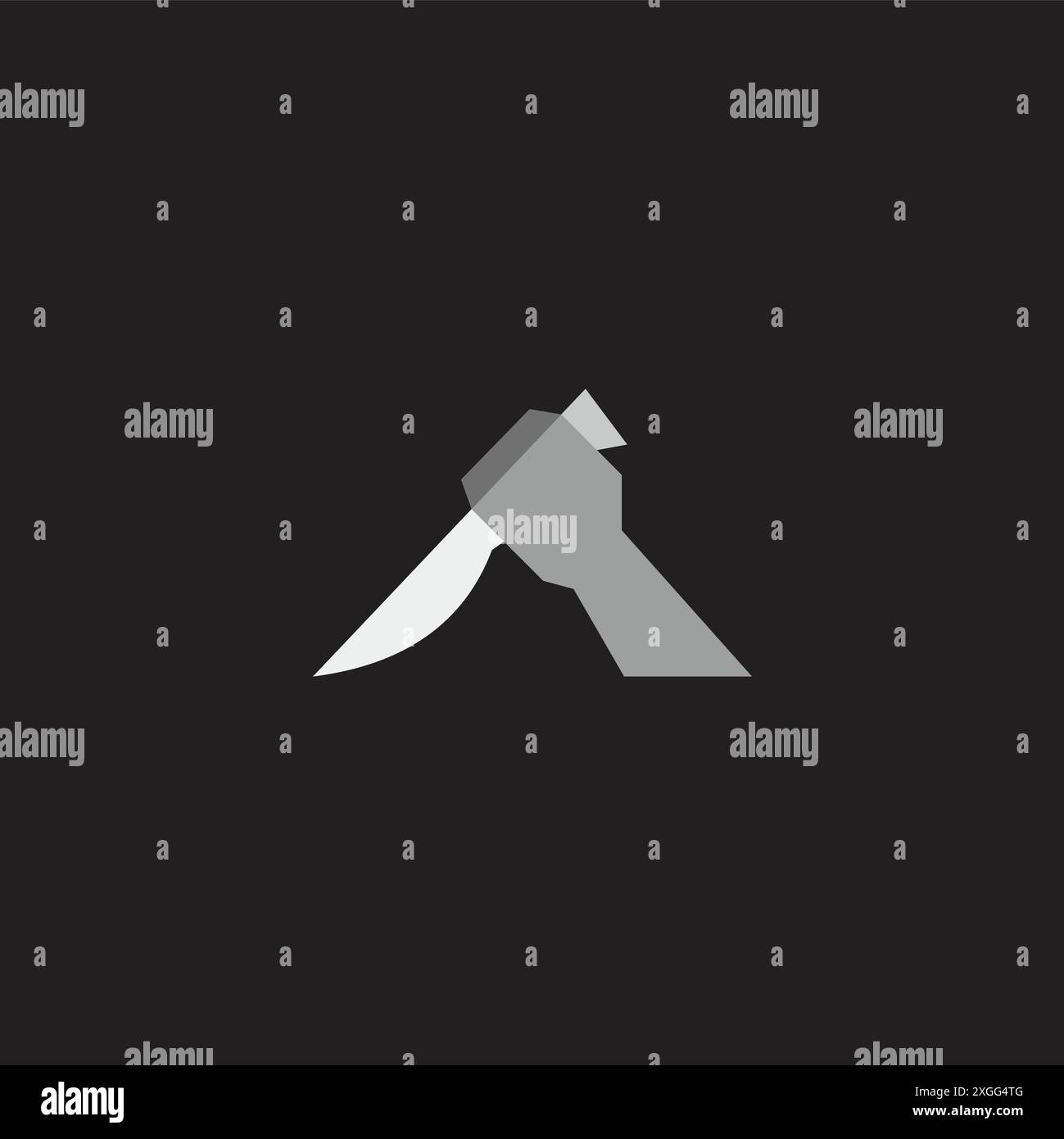 hand knifes shadow flat 3d gradient symbol vector Stock Vector