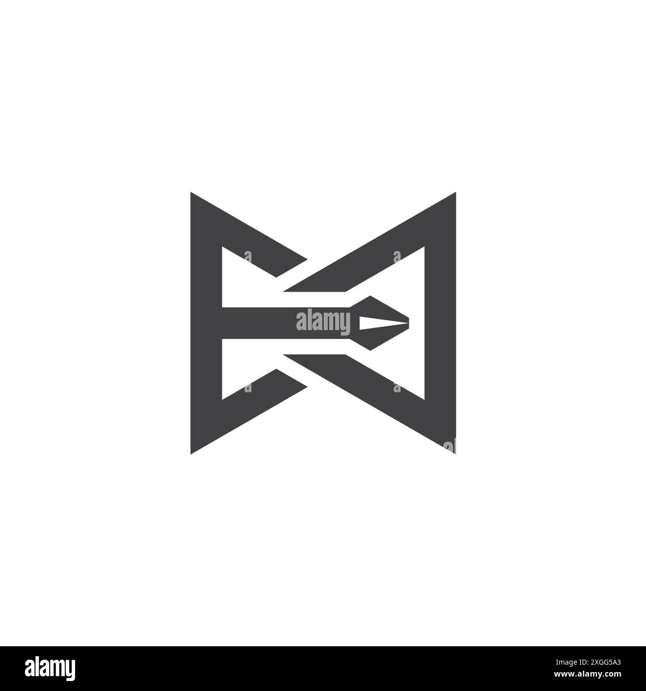 letter e m pen tool simple triangles logo vector Stock Vector