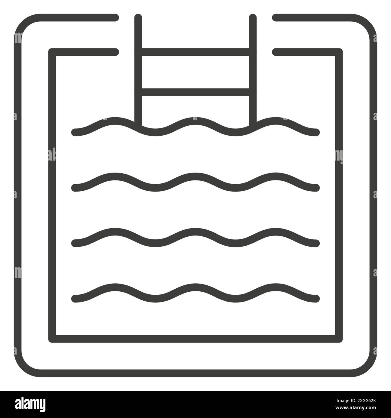 Swimming pool pictogram top view real estate plan thin line art icon ...