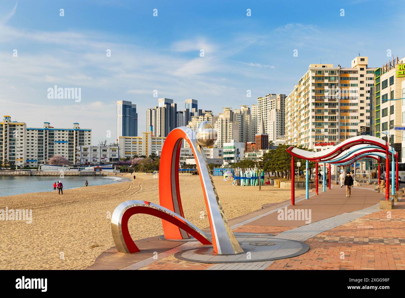 Sculpture on Gwangalli Beach, Busan, South Korea, Asia Stock Photo