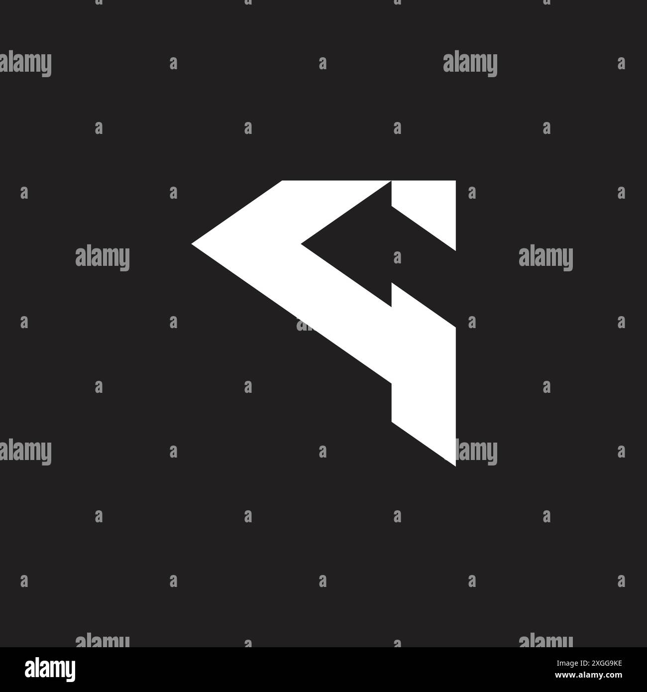 letter cq arrow simple geometric logo vector Stock Vector