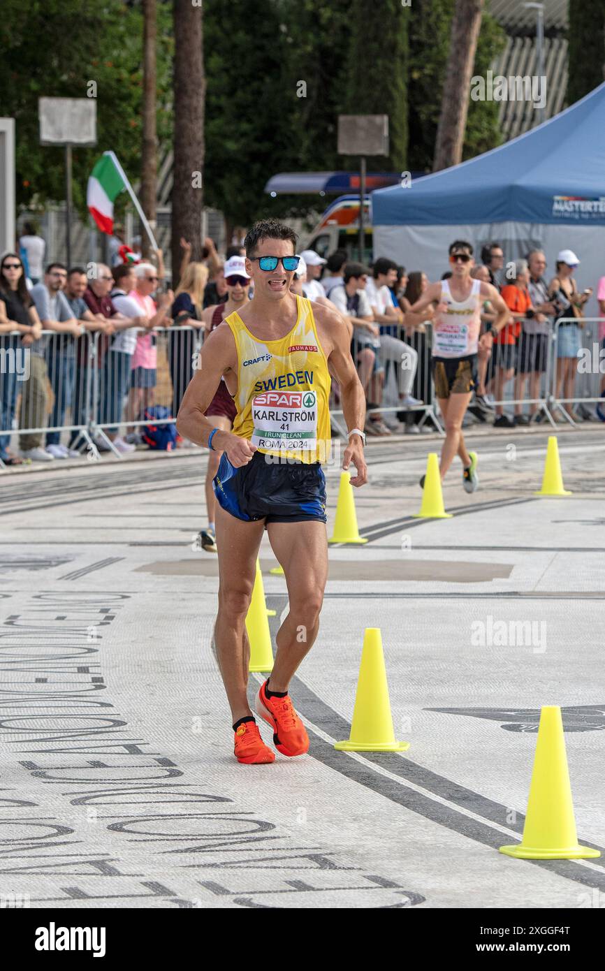 Perseus Karlstrom (Sweden), men's 20Km race walk gold medal at European ...