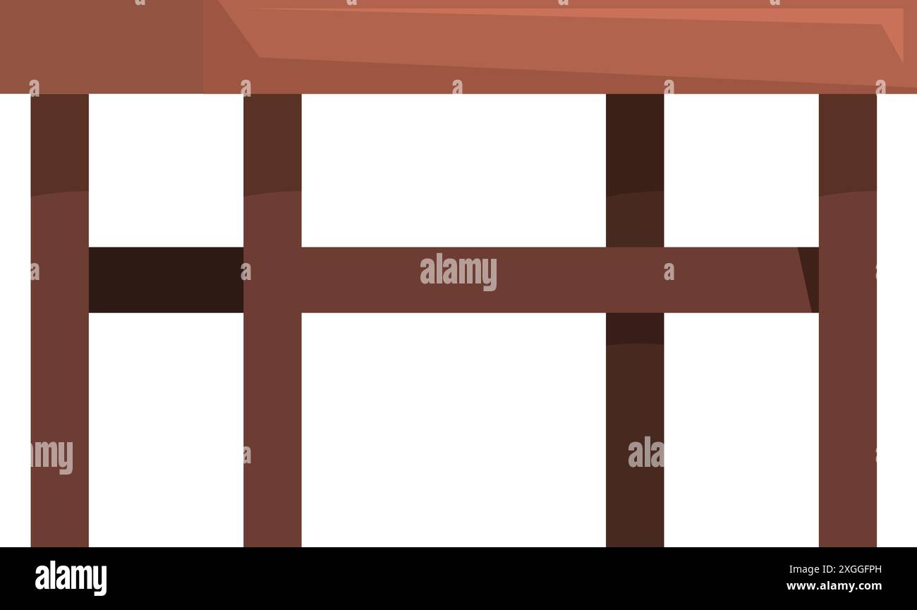 Simple wooden table standing on white background, furniture element for ...
