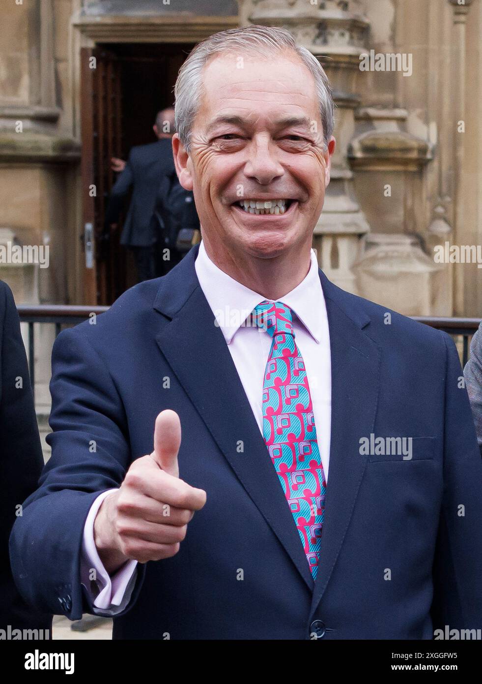 09/07/2024. London, UK. Reform leader and newly elected MP NIGEL FARAGE ...
