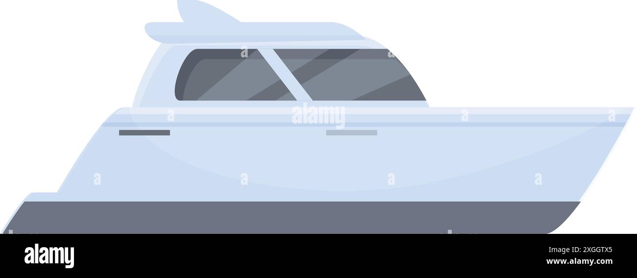 Modern yacht sailing on water surface in side view, water transport ...