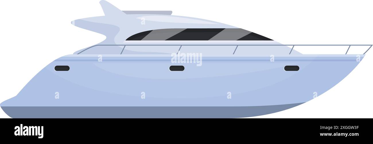 Illustration featuring a modern yacht sailing on water surface ...