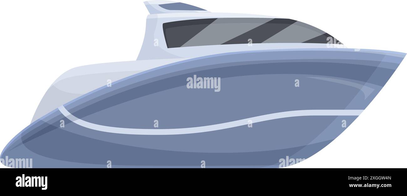 Modern yacht sailing on water surface illustration isolated on white ...