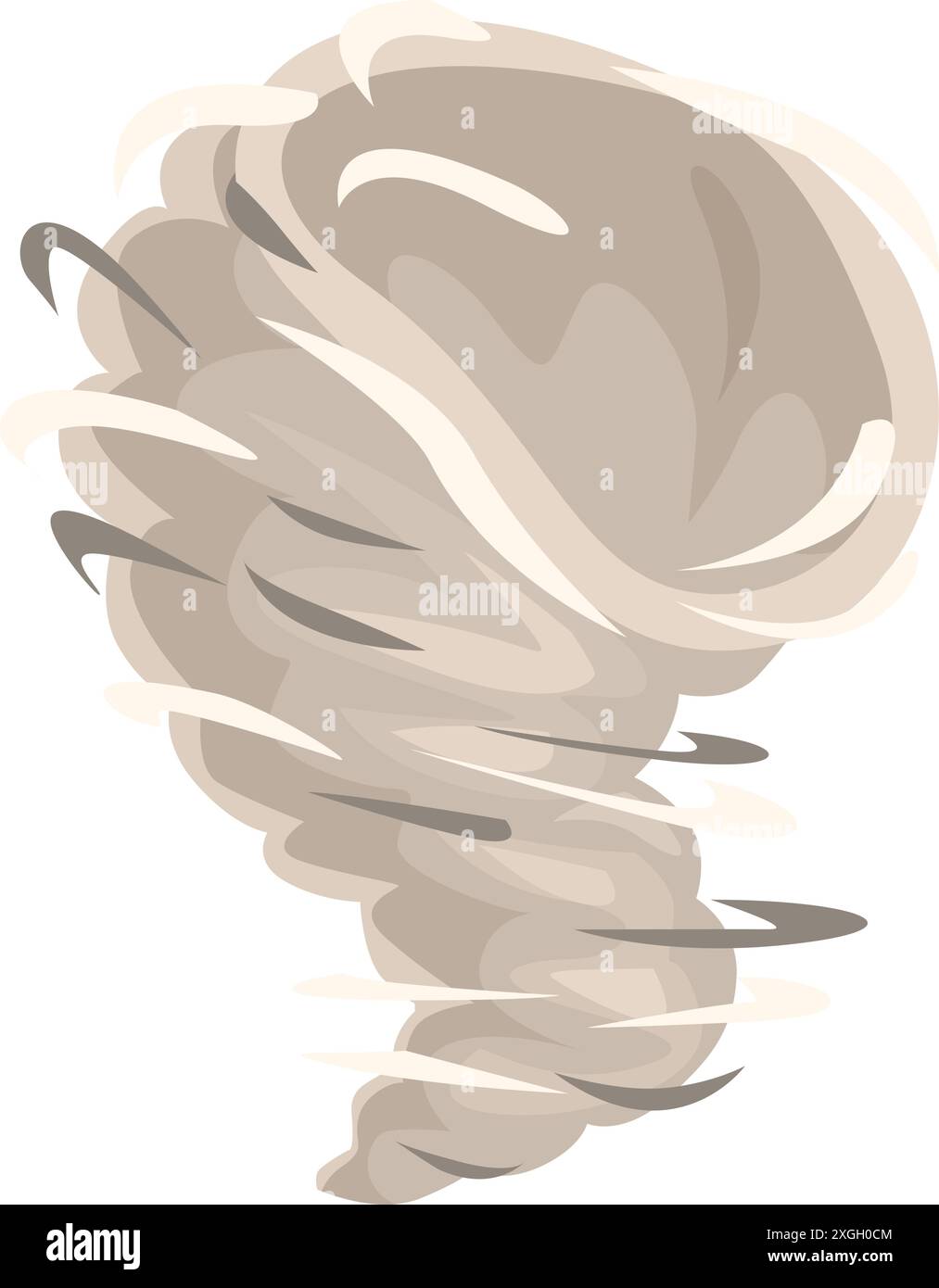 Huge destructive brown twister spinning with high speed, dangerous weather phenomenon Stock Vector