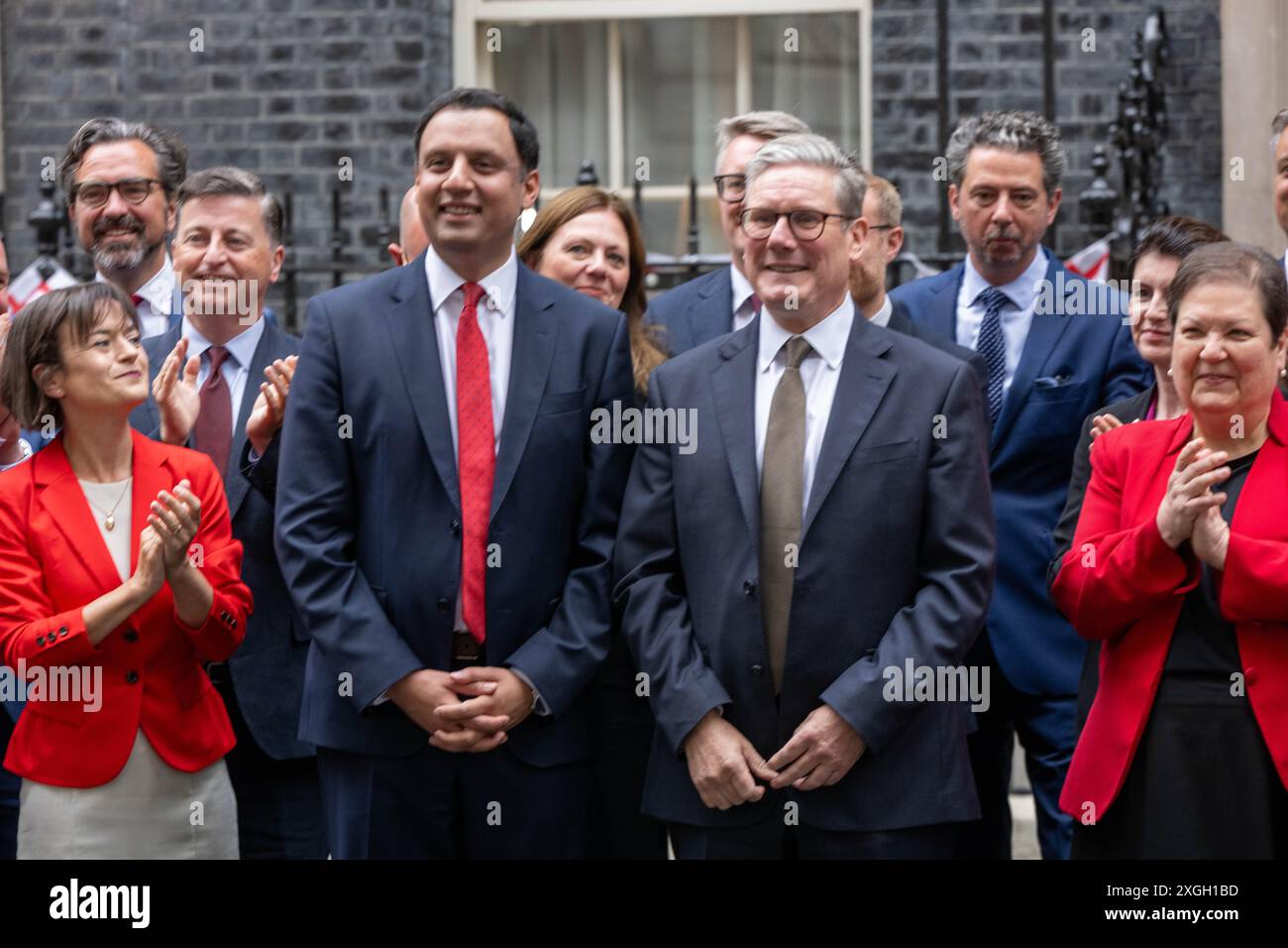 London, UK. 9th July, 2024. Kier Starmer, Prime Minister, joins Anas Sarwar, Scottish labour leader and new Scottish Labour MP's outside 10 Downing Street London UK Credit: Ian Davidson/Alamy Live News Stock Photo