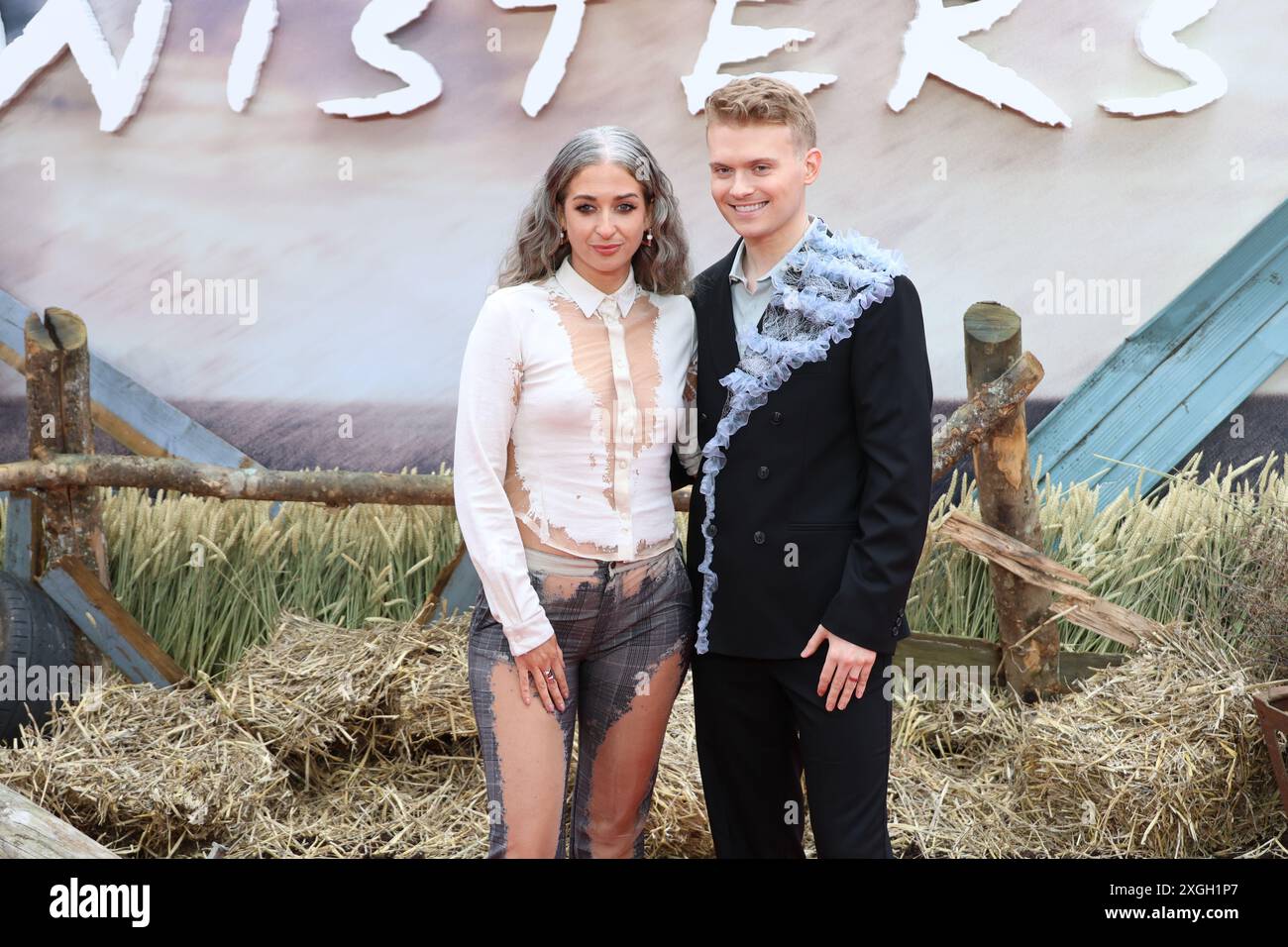 Harriet Rose and Max Balegde, TWISTERS - European Premiere, Leicester Square, London, UK, 8 July 2024, Photo by Richard Goldschmidt Stock Photo