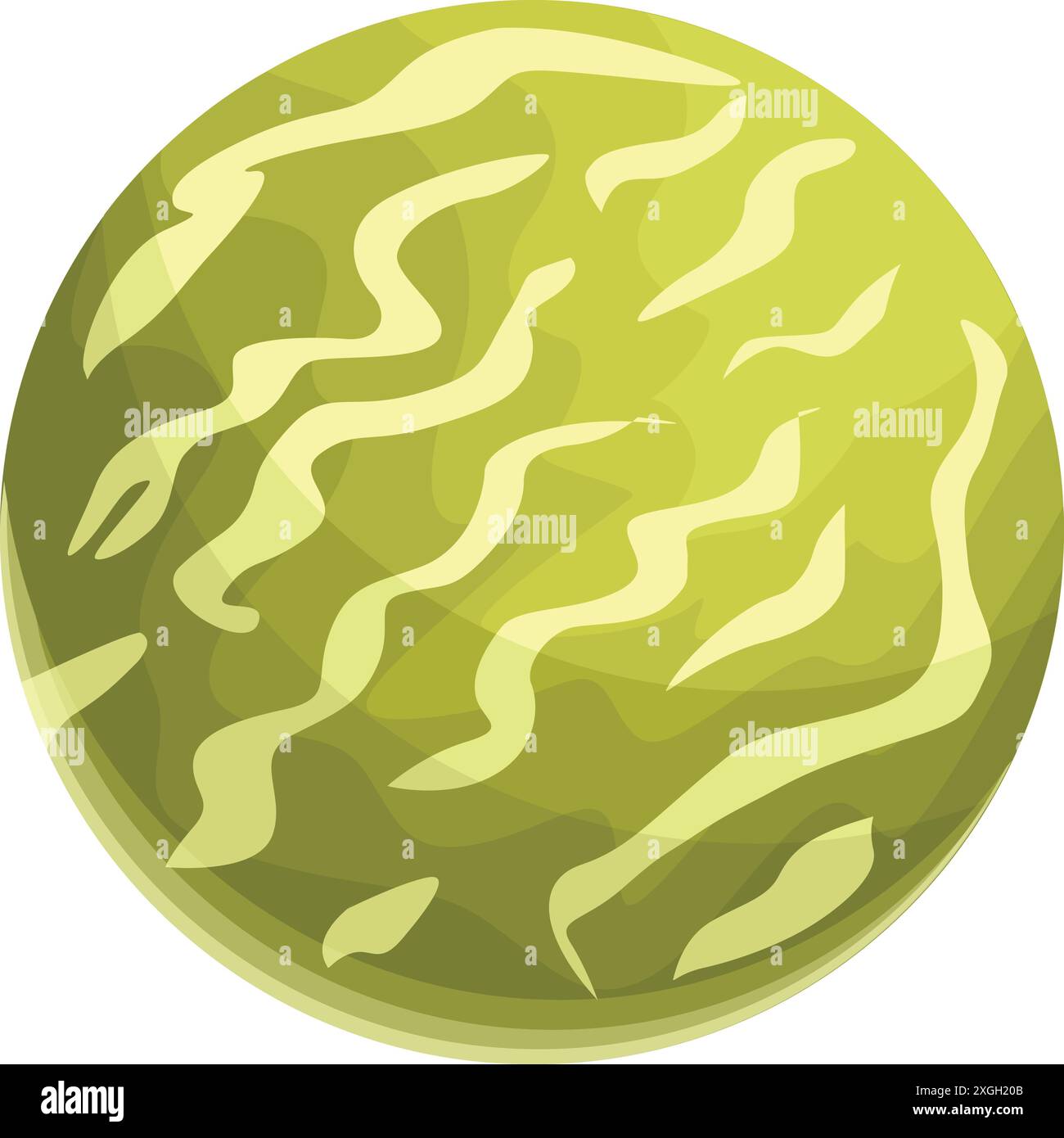 Green planet rotating in open space with gaseous atmosphere Stock ...
