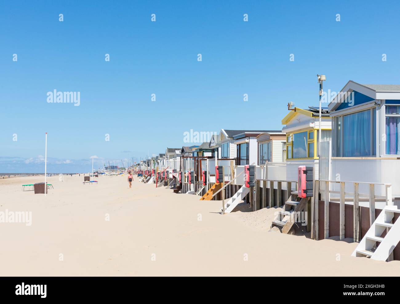 north-sea-beach-and-cabins-at-egmond-aan-zee-the-netherlands-stock