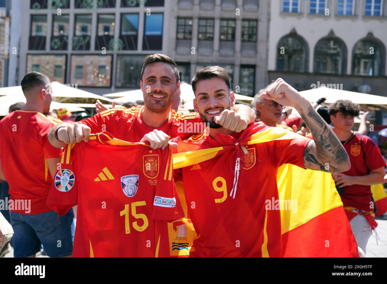 Jul With Fans Spain fans in Munich, Germany. Picture date: Tuesday July 9, 2024 Stock ...