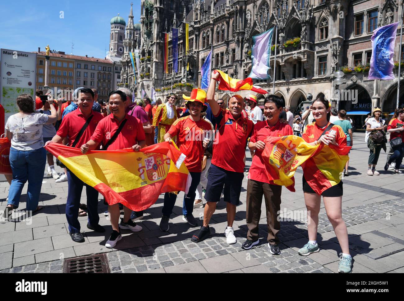 Jul With Fans Spain fans in Munich, Germany. Picture date: Tuesday July 9, 2024 Stock ...