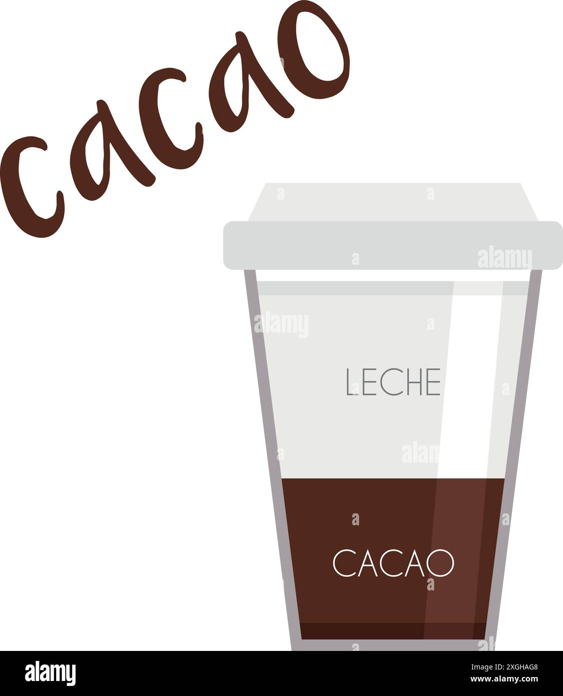 Vector illustration of a Cocoa cup icon with its preparation and ...