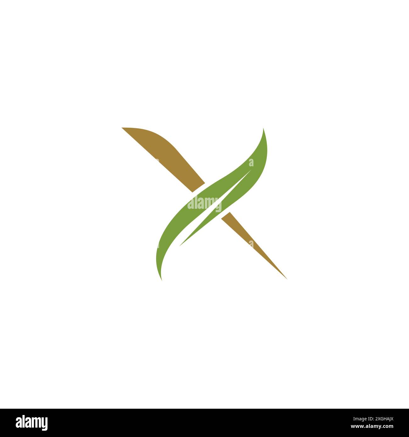 Initial Letter X With Leaf Logo Design. X Icon Stock Vector