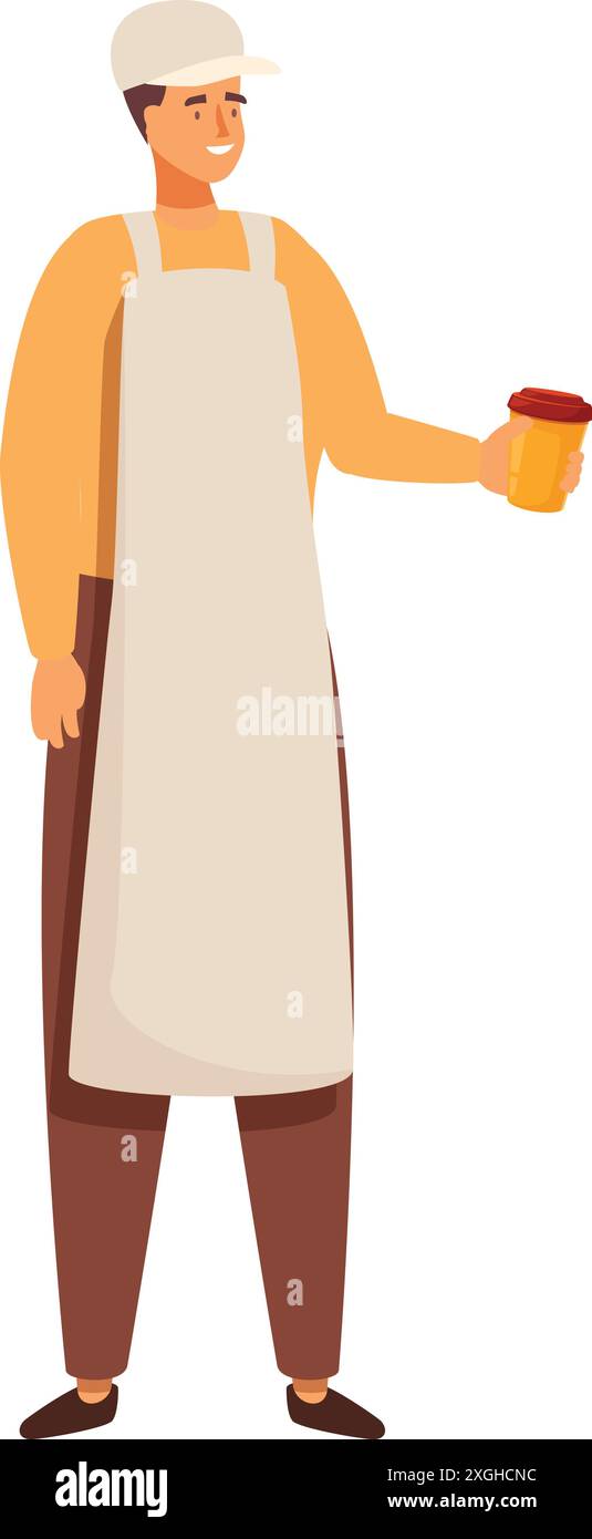 Male barista wearing brown hi-res stock photography and images - Alamy