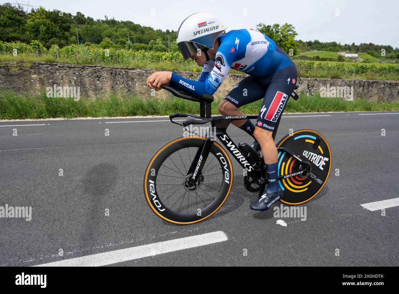 Louis Vervaeke Soudal QuickStep 2024 Tour de france stage 7 timetrial from Nuits Saint Georges to Gevrey Chambertin Burgundy France Stock Photo Alamy