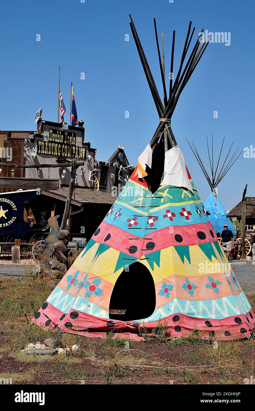 KAIBAB FOREST  /RULAR AMERICA /ARIZONA/USA/ 10- SEPTEBER 2019 /Native american  traditional tipis display at Double Eagle trading Co iKaibab national park .   (Photo..Francis Dean / Deanpictures). Stock Photo