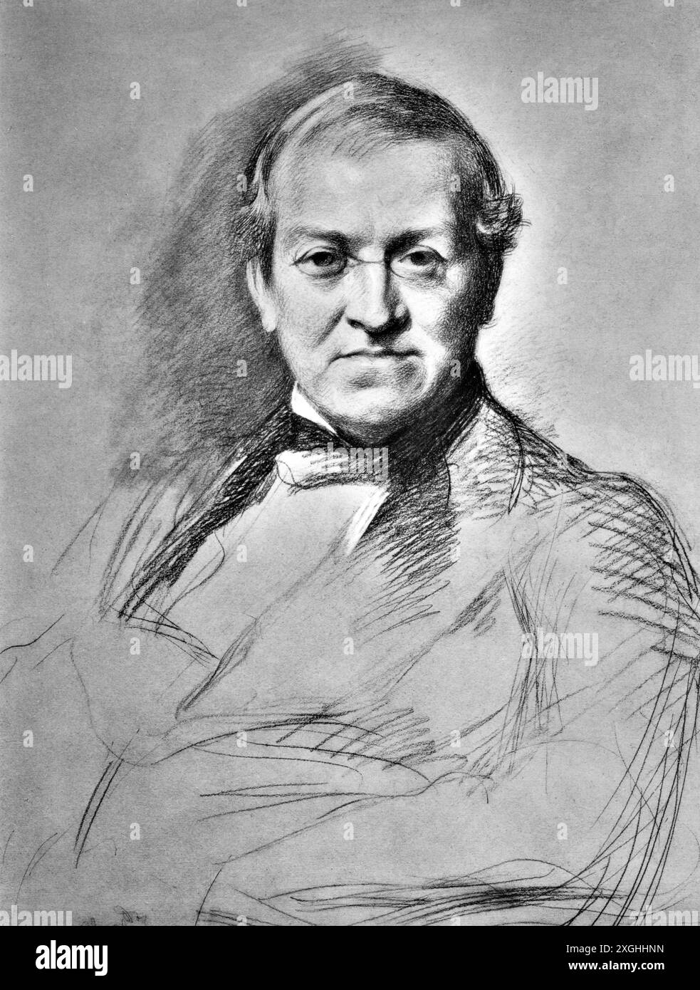 Wheatstone, Charles, 7.2.1802 - 19.10.1875, British physicist, drawing by Samuel Laurence, 1868, ARTIST'S COPYRIGHT HAS NOT TO BE CLEARED Stock Photo