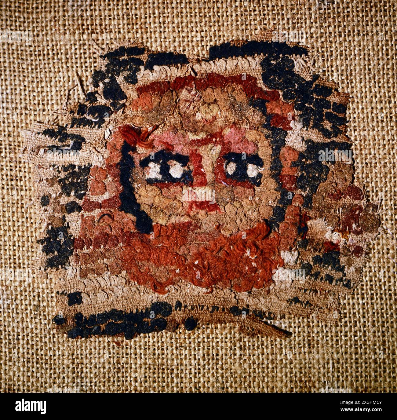 fine arts, Coptic fine arts, textiles, head of a child, 3rd / 4th century, terry cloth, ARTIST'S COPYRIGHT HAS NOT TO BE CLEARED Stock Photo