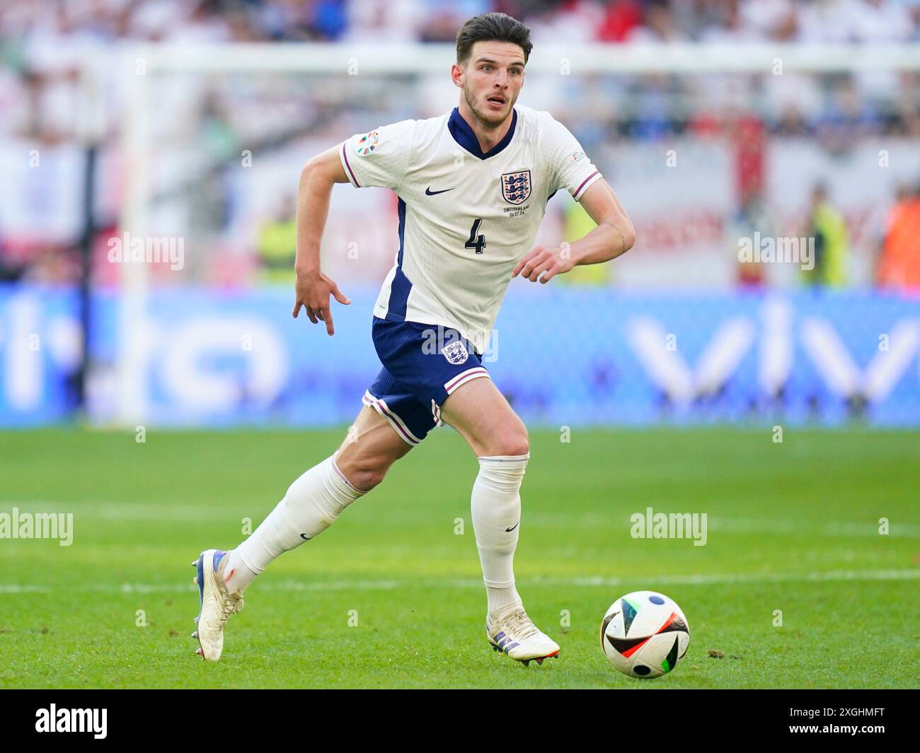 Dusserdolf, Germany. 06th July, 2024. Declan Rice of England during the ...