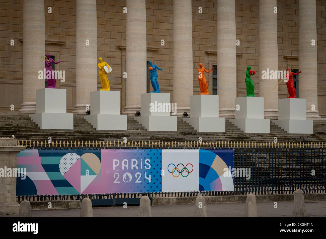 Paris, France - 07 06 2024: Olympic Games Paris 2024. View of six ...