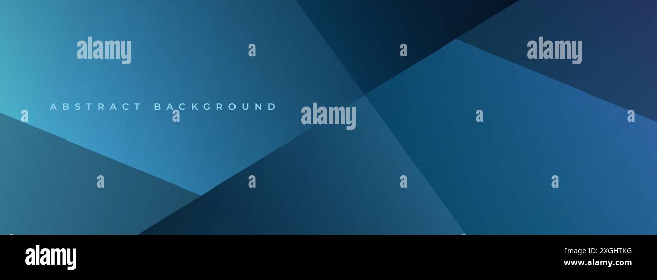 Blue modern abstract wide banner with geometric shapes. Dark blue ...