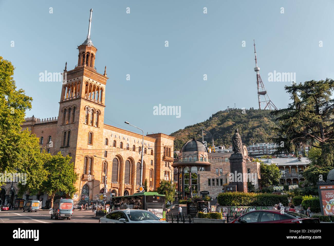 First Republic Square Tbilisi, Georgia - 23 JUNE, 2024: Buildings around the Rustaveli metro ...