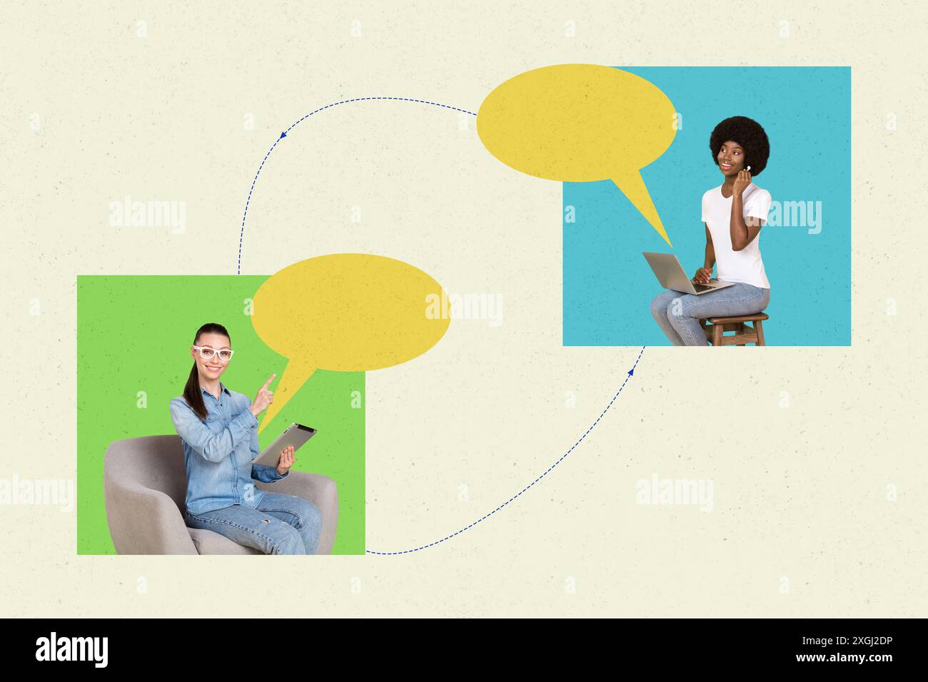 Trend artwork composite sketch photo collage of textbox mind bubble ...