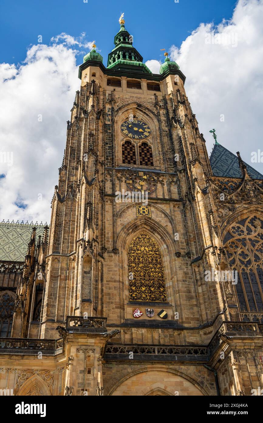 Exterior Details Of The St Vitus Cathedral With Spires Detailed Exterior Details Of The St Vitus Cathedral With Spires Detailed