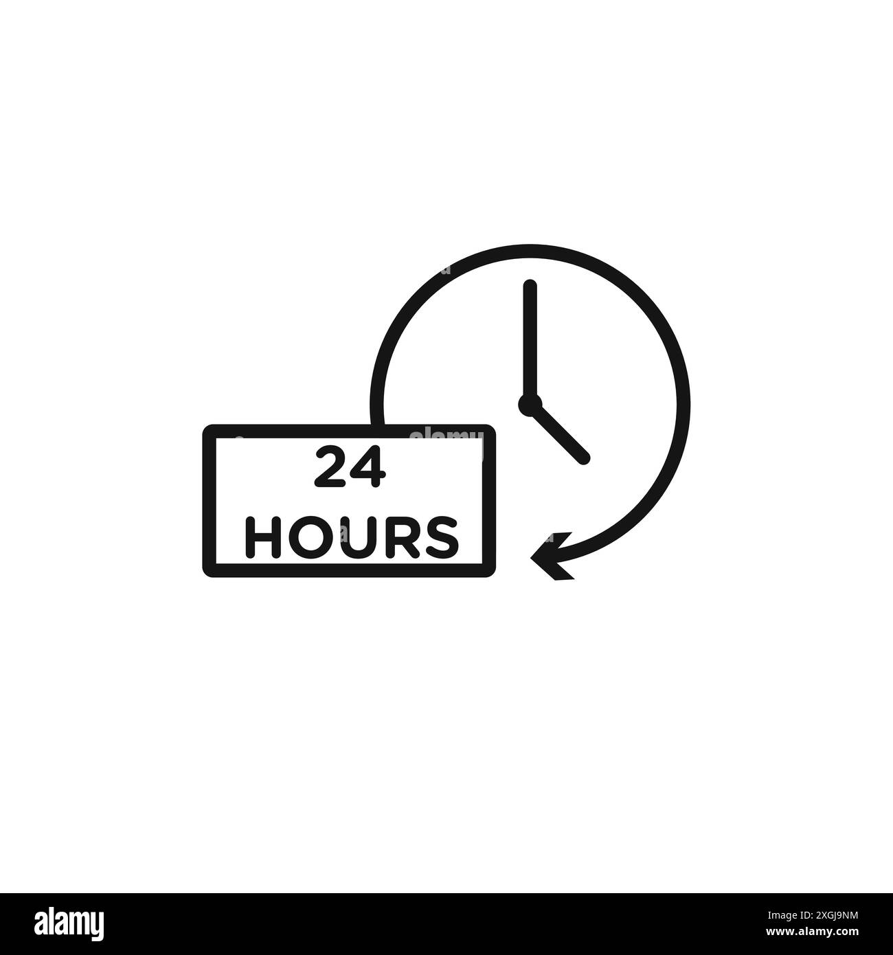24 hour icon logo Black and