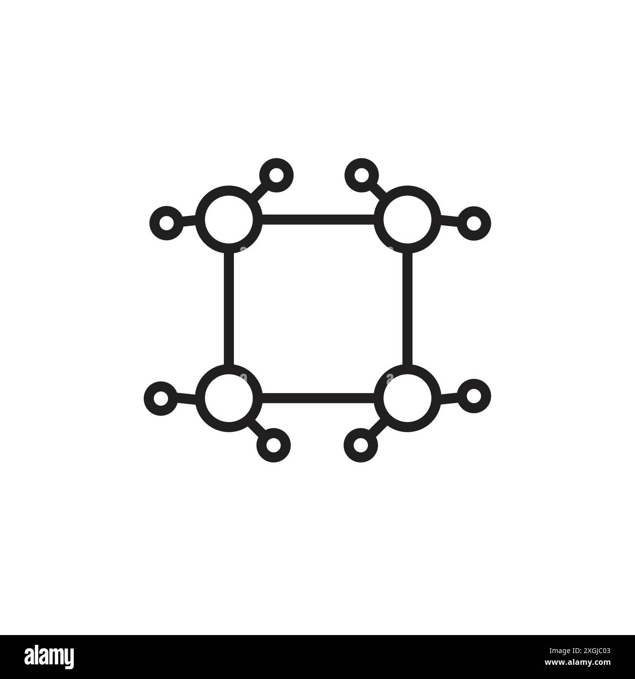 Cyclobutane molecular formula icon vector logo set collection for web app ui Stock Vector