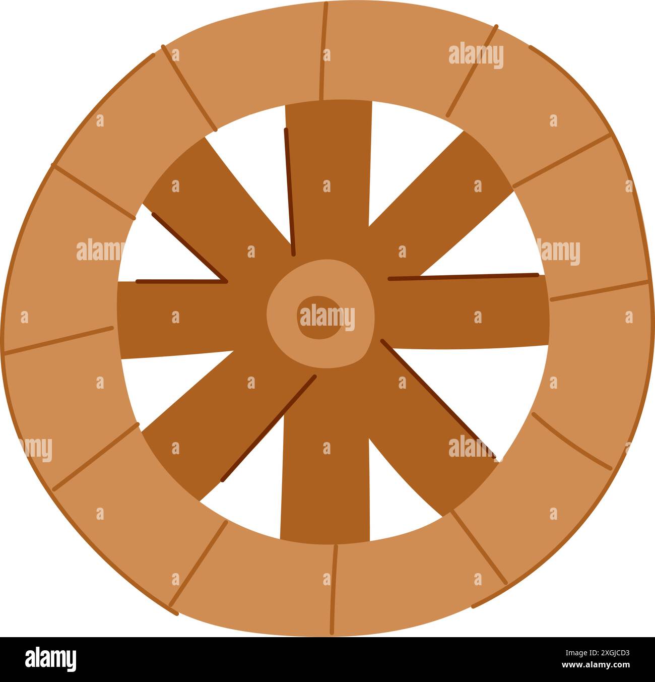 old wheel ancient cartoon vector illustration Stock Vector Image & Art