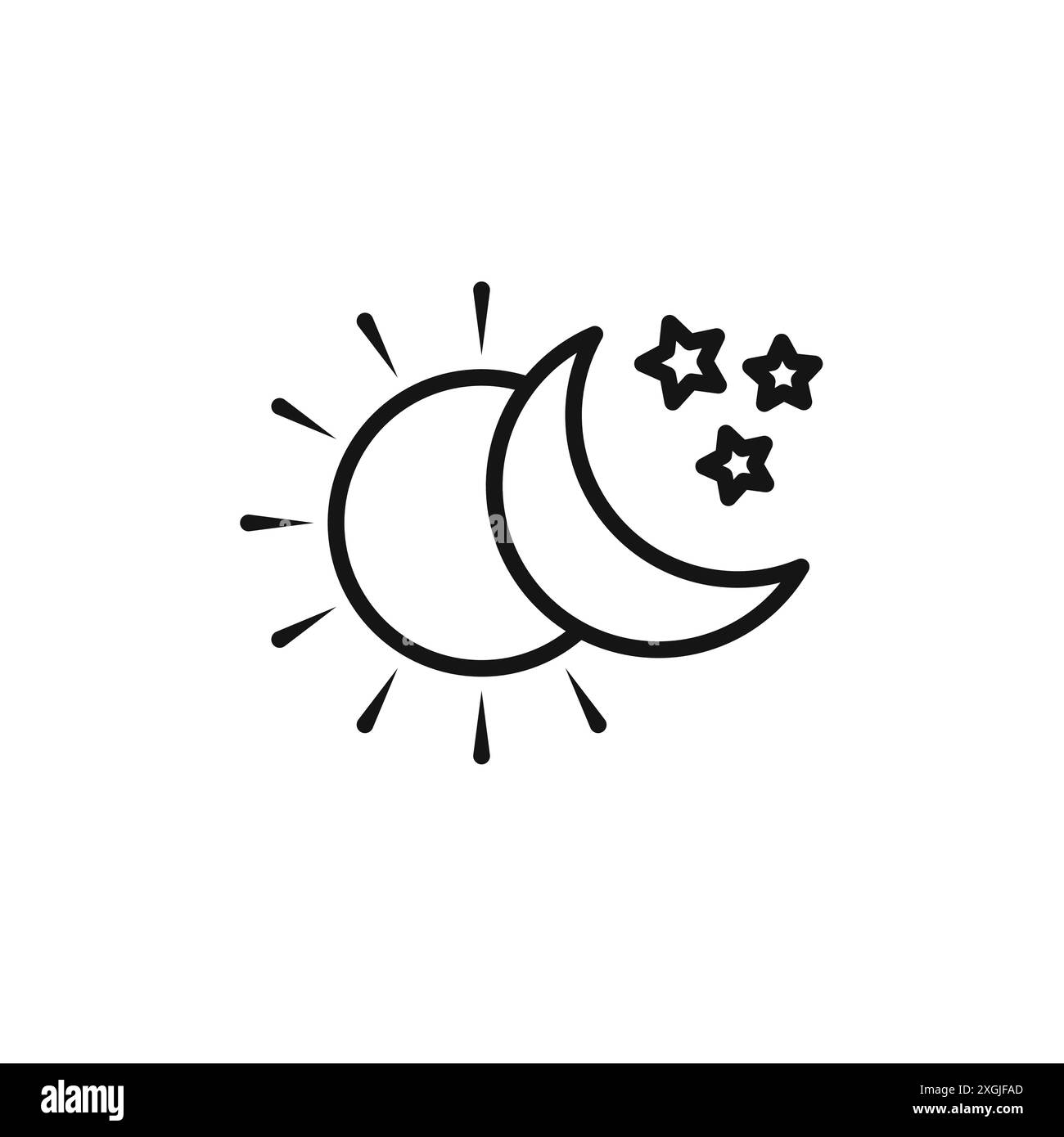 Sun and moon icon vector logo set collection for web app ui Stock ...