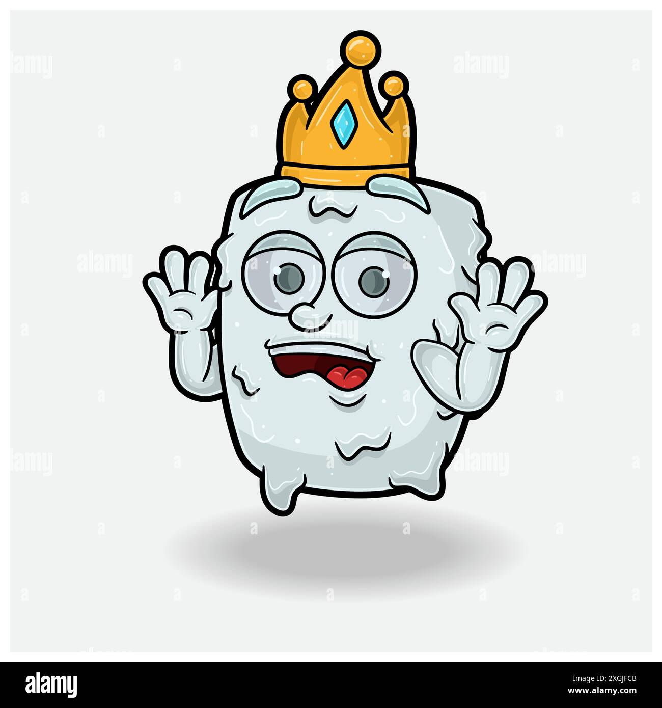 Marshmallow With Shocked Expression. Mascot Cartoon Character For 