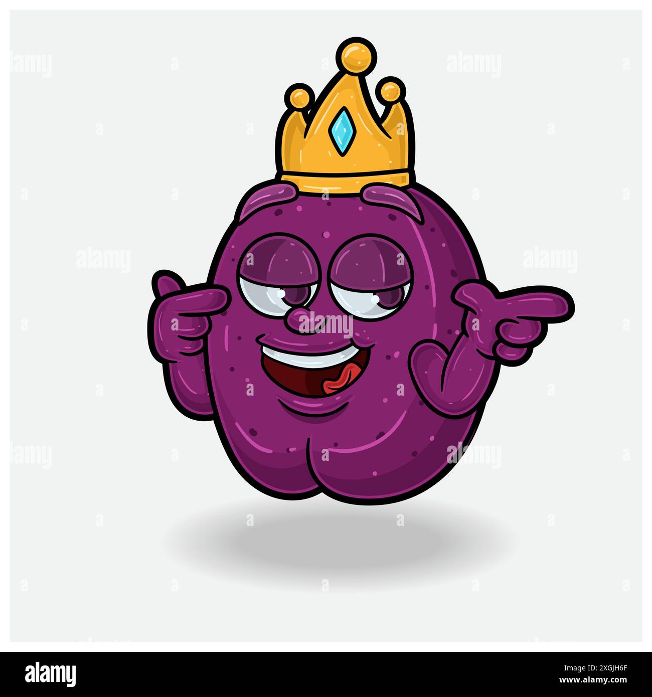 Plum Fruit With Smug expression. Mascot cartoon character for flavor ...