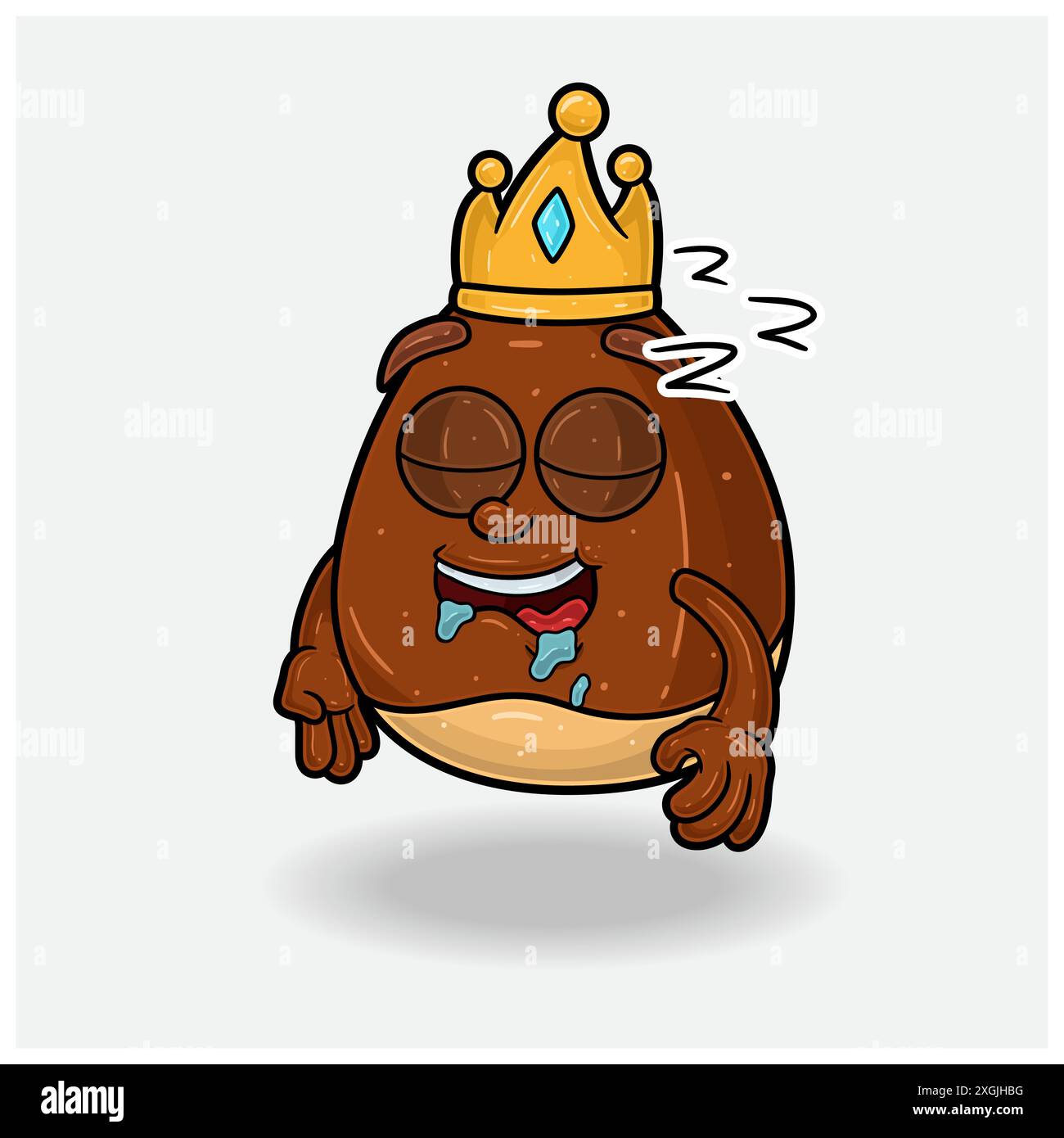 Chestnut Mascot Character Cartoon With Sleep expression. For brand, label, packaging and product. Vector Illustrations Stock Vector