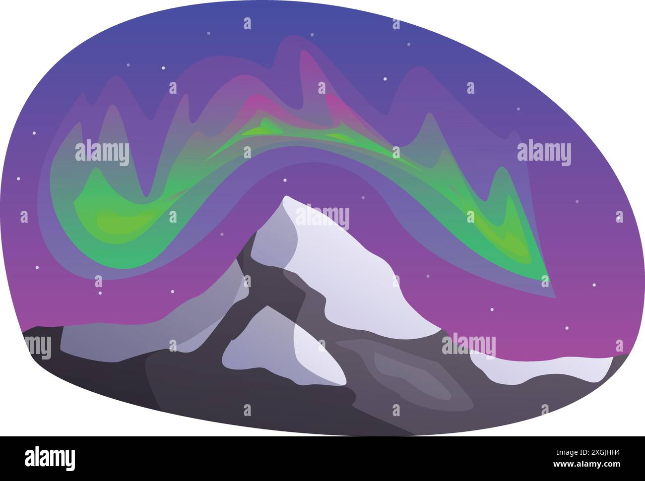 Northern lights dancing in the night sky over a snow capped mountain