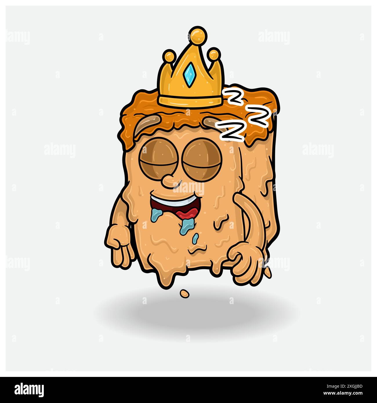 Caramel Mascot Character Cartoon With Sleep expression. For brand