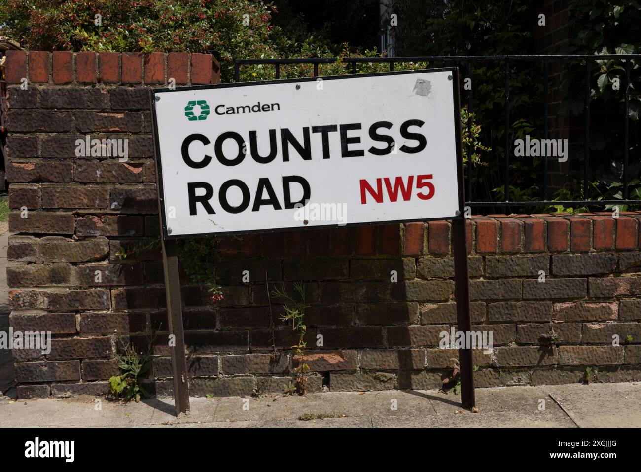 Countess Road NW5 in Kentish Town in North London, home of Labour Party Leader Sir Keir Starmer for 17 years before he became the UK Prime Minister. Stock Photo